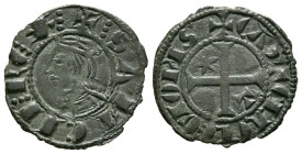 SANCHO IV (1284-1295). Meaja coronada. (Ve. 0,64g/17mm). Toeldo: (FAB-314). Anv: Busto coronado de Sancho IV a izquierda, alrededor leyenda: SANCII RE...