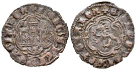 ENRIQUE III (1390-1406). Blanca. (Ve. 2,20g/25mm). Toledo. (FAB-603). Anv: Castillo dentro de gráfila lobulada, debajo marca de ceca B, alrededor leye...