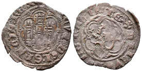ENRIQUE III (1309-1406). Blanca. (Ve. 1,60g/23mm). Ceca a indetificar. (FAB-¿?). Anv: Castillo, todo dentro de orla lobulada con puntos en los ángulos...