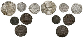 Precioso conjunto de 5 monedas medievales de distintos reyes medieval, también incluye un dirham árabe. A EXAMINAR.