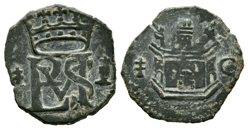 FELIPE II (1556-1598). Blanca (Ve. 0,91g/14mm). S/D (1556-1572). Cuenca. (Cal-20...