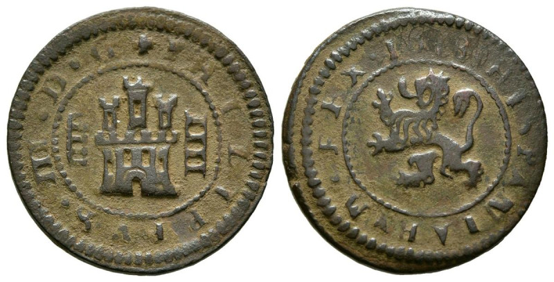 FELIPE III (1598-1621). 4 Maravedís. (Ae. 3,19g/20mm). 1618. Segovia. (Cal-2019-...