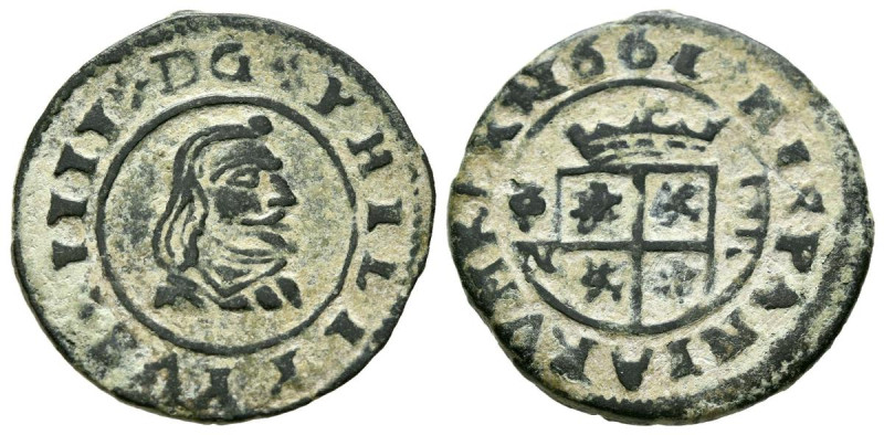 FELIPE IV (1621-1665). 8 Maravedís. (Ae. 3,13g/21mm). 1664. Granada N. (Cal-2019...