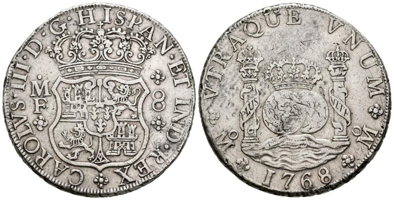 CARLOS III (1759-1788). 8 Reales. (Ar. 26,79g/38mm). 1768. México MF. (Cal-2019-...