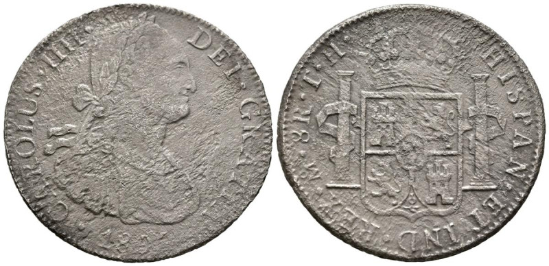 CARLOS IV (1788-1808). 8 Reales. (Ar. 23,21g/39mm). 1805. Mexico TH. (Cal-2019-9...