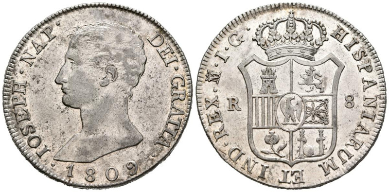 JOSE NAPOLEON (1808-1813). 8 Reales. (Ar. 27,22g/40mm). 1809. Madrid IG. (Cal-20...