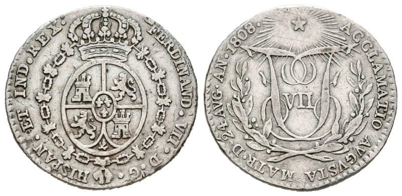 FERNANDO VII (1808-1833). Medalla. (Ar. 2,85g/20mm). 1808. Módulo de 1 Real. (Ha...