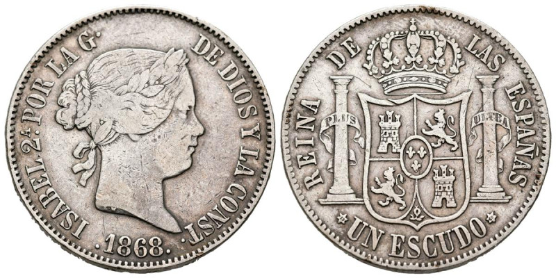 ISABEL II (1833-1868). 1 Escudo. (Ar. 12,83g/29mm). 1868 *18-68. Madrid. (Cal-20...