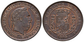 CARLOS VII (1868-1909). 10 Céntimos (Ae. 10,09g/30mm). 1875. Oñate. (Cal-2019-5). EBC-. Bonito ejemplar.
