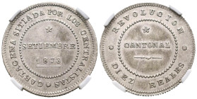 REVOLUCIÓN CANTONAL (1873-1874). 10 Reales (Ar. 13,50g/30mm)*. 1873. Cartagena. (Cal-2019-4). EBC. Precioso y escaso ejemplar. *Encapsulada por NN Coi...
