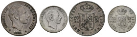 ALFONSO XII (1874-1885). Pareja de 10 y 20 Centavos de Peso. 1885. Manila. (Cal-2019-102/111). Buen estado de conservación general. A EXAMINAR.