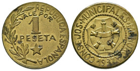 MENORCA. 1 Peseta. (CuNi. 3,30g/19mm). 1937. (Cal-2019-23). EBC+.
