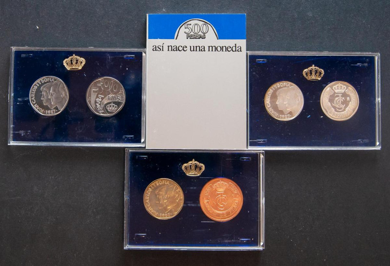 JUAN CARLOS I (1975-2014). 500 Pesetas. Pruebas de la FNMT. Estuche conmemorativ...