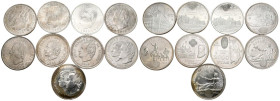JUAN CARLOS I (1975-2014). Conjunto de 9 monedas de 2000 Pesetas en plata acuñadas entre 1994 y 2001. Diferentes estados de conservación. A EXAMINAR....