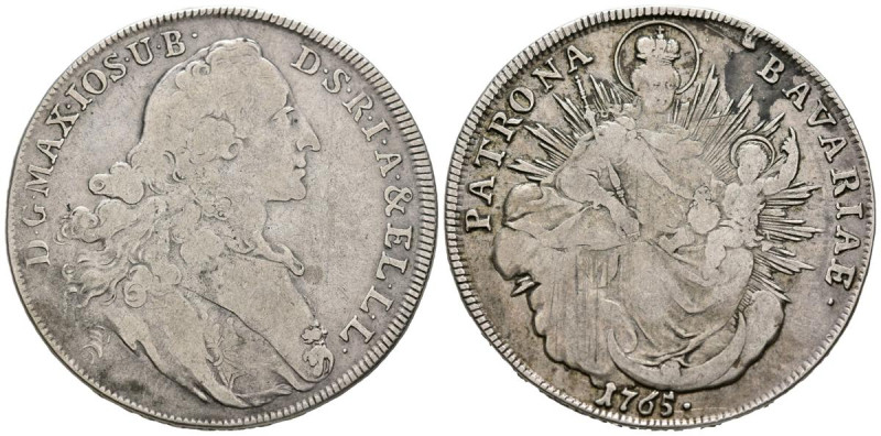 ALEMANIA, Maximiliano José III. Baviera. 1 Taler (Ar. 27,62g/41mm). 1765. Amberg...