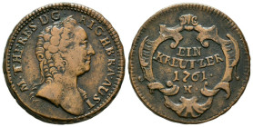 AUSTRIA, María Teresa (1740-1780). Kreutzer. (Cu. 11,04g/26mm). 1761. (Km#1993). MBC+.