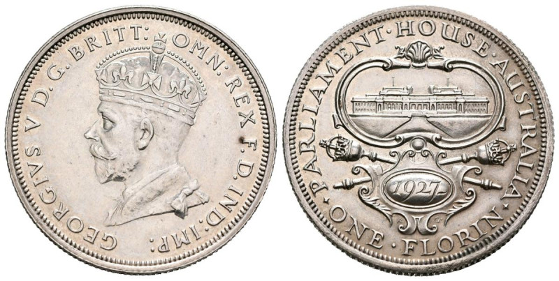 AUSTRALIA. 1 Florín (Ar. 11,29g/29mm). 1927. Jorge V. Inauguración del Parlament...