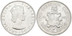 BERMUDA. 1 Crown (Ar. 22,70g/36mm). 1964. Elizabeth II. (Km#14). EBC+.