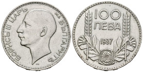 BULGARIA. 100 Leva. (Ar. 20,06g/34mm). 1937. Boris III. (Km#45). MBC+.