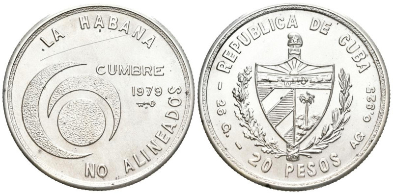 CUBA. 20 Pesos. (Ar. 26,01g/38mm). 1979. Cumbre en la Habana de los Paises No Al...