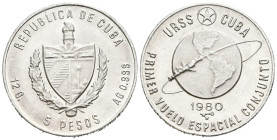 CUBA. 5 Pesos. (Ar. 11,97g/30mm). 1980. (Km#47). EBC.