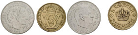DINAMARCA. Conjunto de 2 monedas de 2 y 10 Coronas acuñadas en 1939 y 1972, esta última en plata. Diferentes estados de conservación. A EXAMINAR.