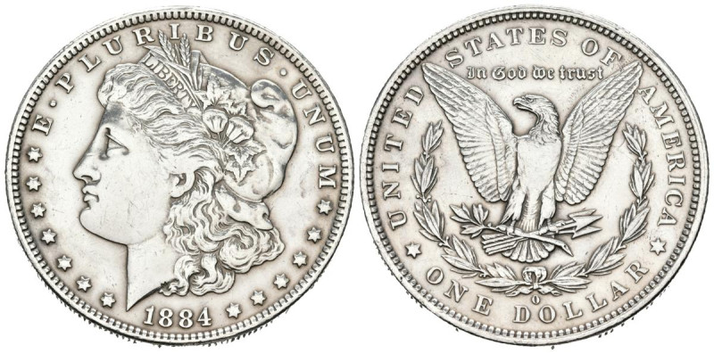 ESTADOS UNIDOS. 1 Dollar (Ar. 26,61g/38mm)*. 1884. Nueva Orleans O. (Km#110). EB...