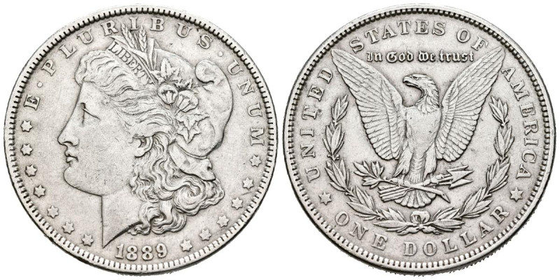 ESTADOS UNIDOS. 1 Dollar. (Ar. 26,61g/38mm). 1889. Philadephia. (Km#110). MBC+.