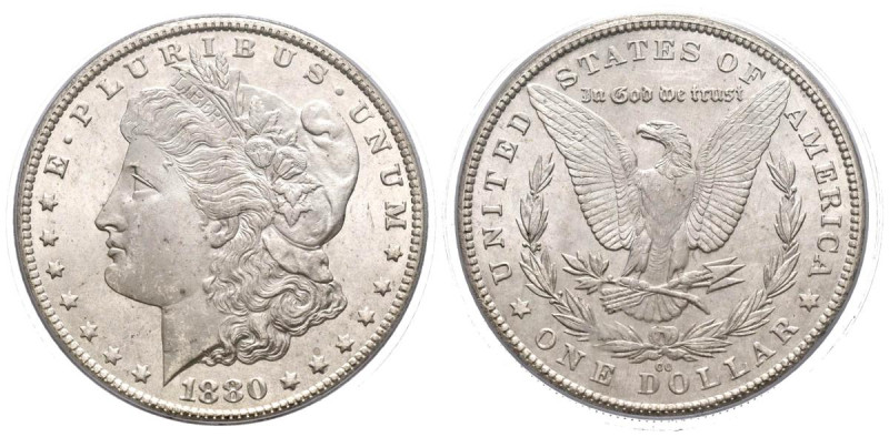 ESTADOS UNIDOS. 1 Dollar (Ar. 26,73g/38mm)*. 1880. Carson City CC. 8/Low 7. (Km#...