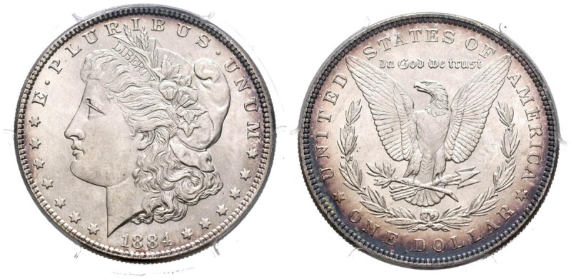 ESTADOS UNIDOS. 1 Dollar (Ar. 26,73g/38mm)*. 1884. Philadelphia. (Km#110). Encap...