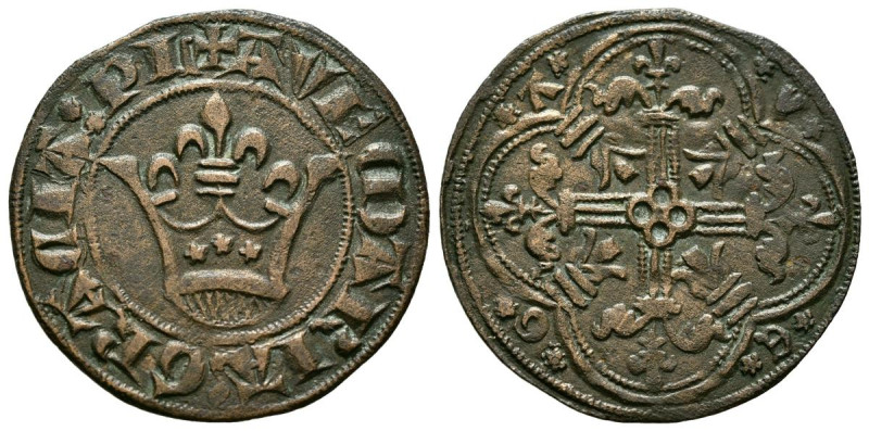 FRANCIA. Jetón. (Ae. 2,57g/25mm). 1385-1413. Probablemente de Nuremberg. (Mitchi...