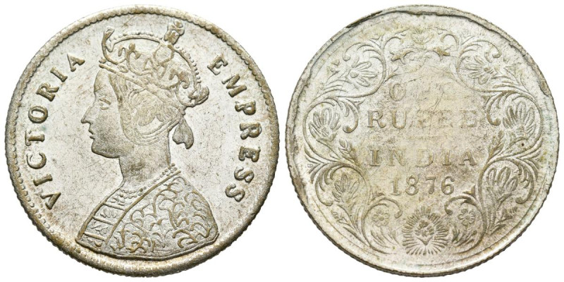 INDIA. 1 Rupia. (Ar. 10,61g/31mm). 1876. (Km#492). Falsa de época. MBC+.