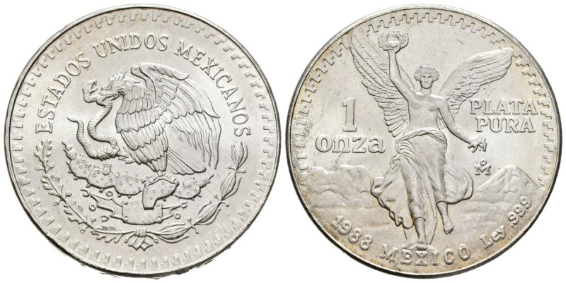 MÉXICO. 1 Onza Troy (Ar. 31,06g/40mm). 1988. México. (Km#494.1). SC.