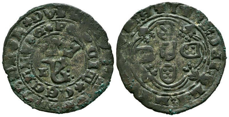 PORTUGAL. Real Branco. (Ae. 3,10g/28mm). S/D. D. Joao I (1385-1433). (Gomes 52.0...