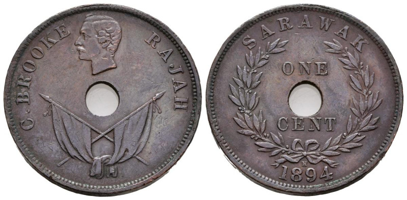 SARAWAK (Estado de Malasia). 1 Cent (Ae. 9,38g/29mm). 1894. Birmingham H. Protec...