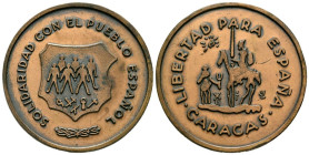 ESPAÑA. Medalla. (Ae. 14,79g/40mm). Medalla en solidaridad con el pueblo español. Caracas. EBC.