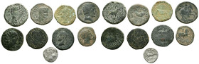 HISPANIA ANTIGUA. Lote compuesto por 9 monedas íberas, de las cecas: Caesaraugusta (3), Celse (2), Secaisa (2), Turiaso (1) y destaca un Denario de Se...