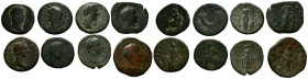 IMPERIO ROMANO. Lote compuesto por 8 bronces de distintos emperadores romanos, destaca un dupondio de Cómodo. A EXAMINAR.