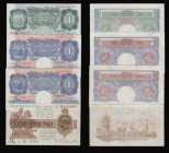 Bank of England (8) One Pound (5) and Ten Shillings (3) comprising One Pound Treasury Fisher T31 C1/81 163165 Good Fine, One Pound Bank of England (4)...