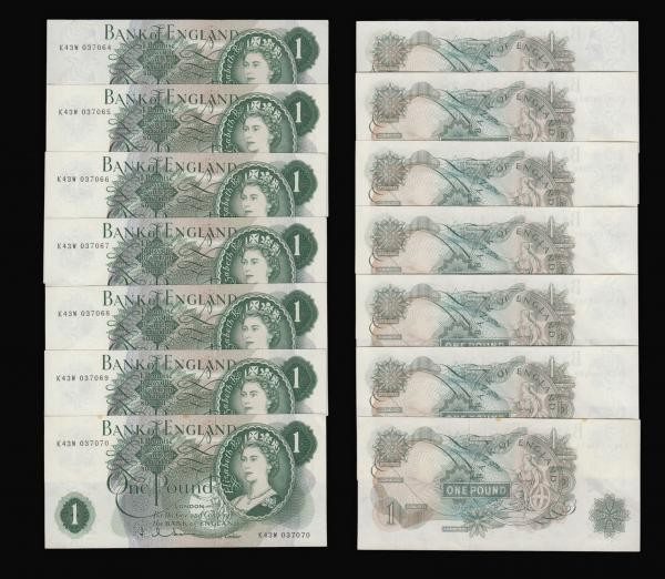 Bank of England (9) Five Pound Hollom B297 (2) B85 763442 NEF with some folds, C...