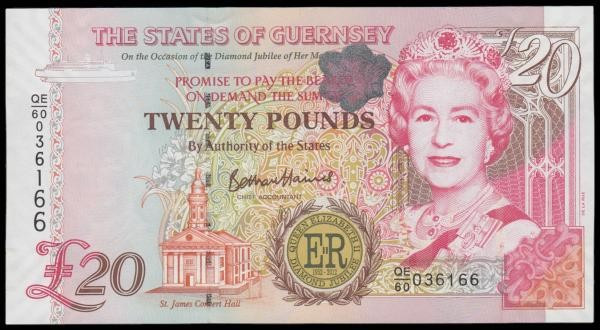 Guernsey Twenty Pounds 2012 Commemorative issue Pick 21 Unc

Estimate: GBP 25 ...