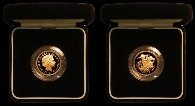 Sovereign 2005 Proof nFDC (some light toning) in the black box of issue with cer...