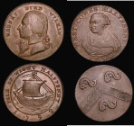 Halfpennies 18th Century Hampshire - Isle of Wight (2) Newport 1792 Obverse: Bust left ROBERT BIRD WILKINS, Reverse: An ancient ship ISLE OF WIGHT HAL...