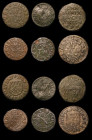 Halfpennies and Farthings 17th Century Kent (6) Ashford Halfpenny 1664 Hen Wise W.17 Fine, pitted, Brookland (2) Farthing undated, John Eve W.40 Fine,...