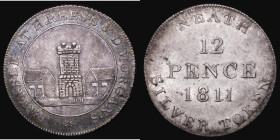 Shilling 19th Century Glamorganshire 1811 Neath H. Rees's and D.Morgan's, Obverse a Tower, the first flagpost on the left is supported by two stays, R...