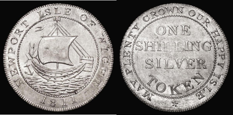 Shilling 19th Century Hampshire - Isle of Wight - Newport 1811 Obverse: An ancie...