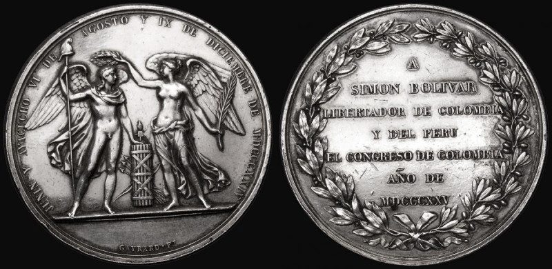 Colombia - Medal of Honour, dedicated by the congress to Simon Bolivar 1825, upo...