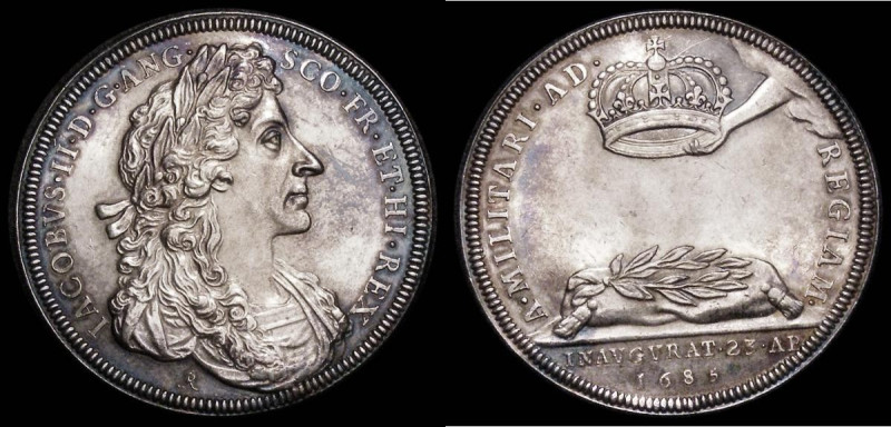 Coronation of James II 1685 34mm diameter in silver by J.Roettier The official C...