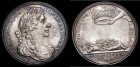 Coronation of James II 1685 34mm diameter in silver by J.Roettier The official Coronation issue, Obverse: Bust right laureate, armoured and draped, IA...