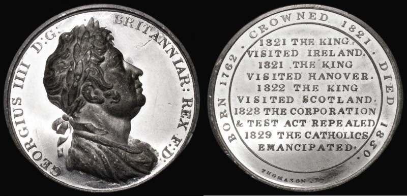 Death of George IV 1830 40mm diameter in White Metal by E.Thomason after J. Dass...